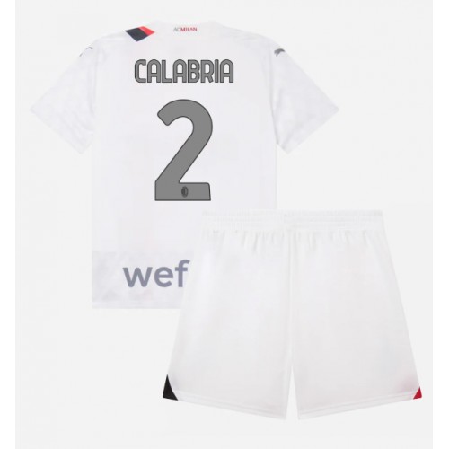 Maillot de foot AC Milan Davide Calabria #2 Extérieur enfant 2023-24 Manches Courte (+ pantalon court)